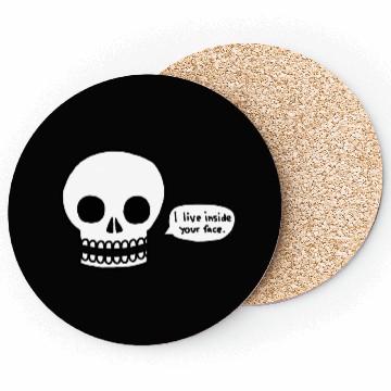 Discover Creepy skull lives inside your face Coasters