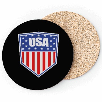 Discover text letters shield emblem emblem usa united state Coasters
