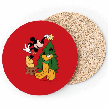 Discover Mickey Mouse And Pluto Christmas Tree Coasters,Christmas Disney Coasters,Pluto Coasters,Mickey Mouse Coasters