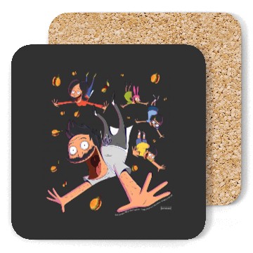 Discover Bobs Burgers Comic Art Family Falling Coasters