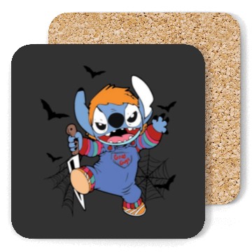 Discover Disney Halloween Chucky Stitch Coasters, Disney Stitch Horror Movie Coasters, Chucky Coasters