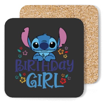 Discover Stitch Birthday Girl Coasters, Disney Lilo Stitch Coasters, Birthday Boy Coasters