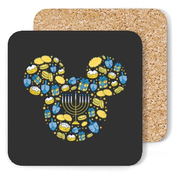 Discover Disney Mickey Mouse Icon Hanukkah Chanukah Dreidel Menorah Coasters