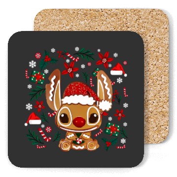 Discover Gingerbread Christmas Stitch Classic Coasters, Stitch Cute Disney Lilo Coasters