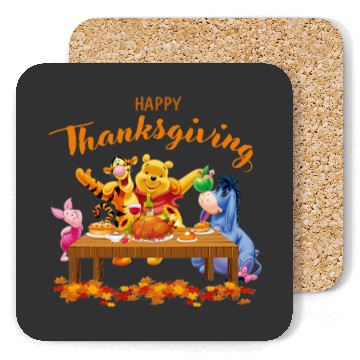 Discover Happy Thanksgiving Coasters, Disney Pooh The Winnie, Eeyore Coasters