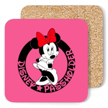 Discover Minnie Mouse Passholder Disney Graphic Coasters, Disneyland Vacation