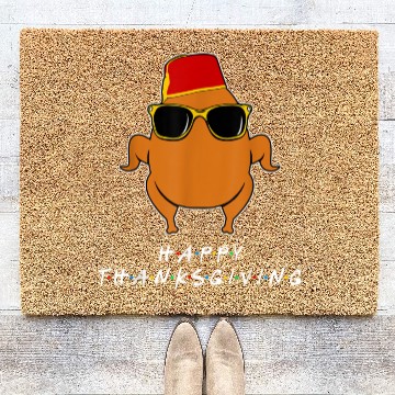 Discover Thanksgiving For Friends Funny Turkey Coir Doormats