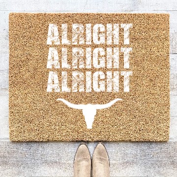 Discover Alright, Alright, Alright Texas Bull Texas Coir Doormats