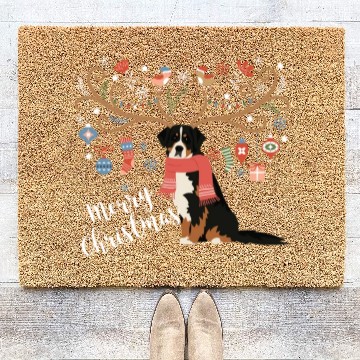 Discover Bernese Mountain Dog Christmas Coir Doormats