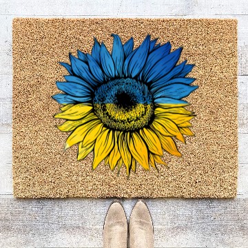 Discover Sunflower Ukraine Ukrainian Flag Stand With Ukrain Coir Doormats
