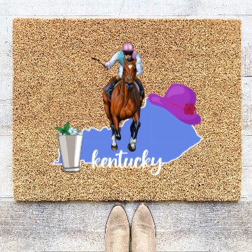 Discover Kentucky Horse Racing Derby Py Coir Doormats