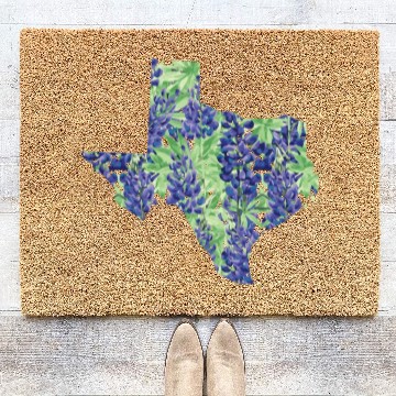 Discover Tx Bluebonnet Texas Native Bluebonnets Coir Doormats