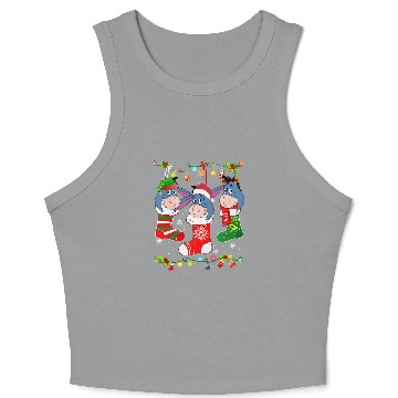 Discover Disney Eeyore Christmas Socks Crop Tank Top