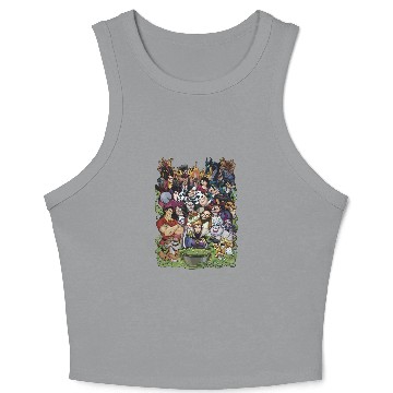 Discover Disney Villains Group Collage Gaston Ursula Maleficent Crop Tank Top