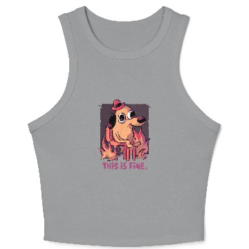 Discover This Is Fine Dog Internet Meme Burning San Francisco Crop Tank Top