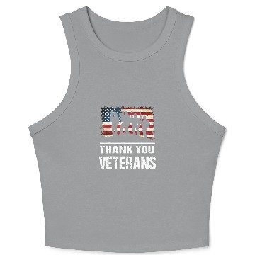 Discover Thank you Veterans Day Crop Tank Top