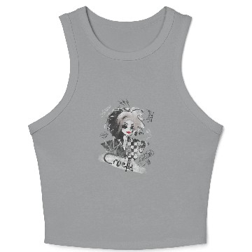 Discover Cruella Artsy Collage Crop Tank Top