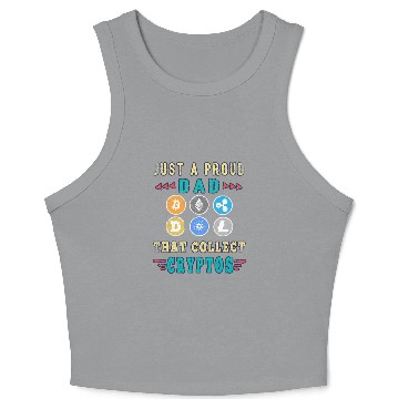 Discover Crypto Dad Bitcoin Coin Hodl Funny Cryptocurrency Papa Crop Tank Top