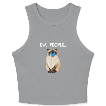 Discover Ew People Cat Wearing Face Mask Crop Tank Top