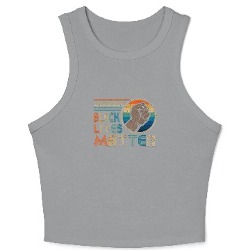 Discover Black Lives Matter BLM Retro Black Crop Tank Top