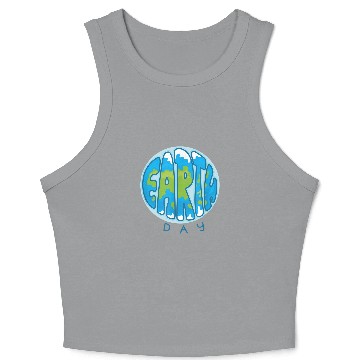 Discover Retro Happy Earth Day, Environment, Saving the Planet Crop Tank Top