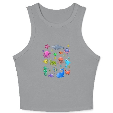 Discover Animals Ocean Creatures Clownfish Crop Tank Top