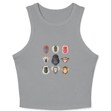 Discover Monkey Chimpanzee Gorilla Squirrel Monkey Crop Tank Top