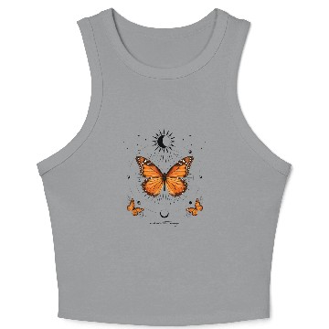 Discover Monarch Butterfly Celestial Butterfly Sun Moon Phase Gift Crop Tank Top