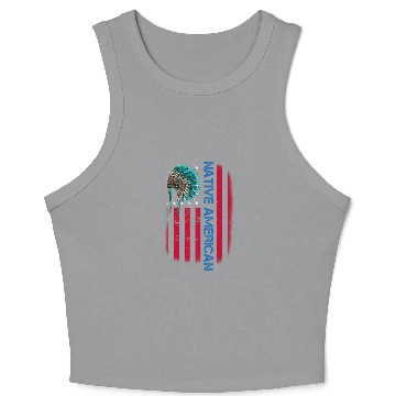 Discover Native American Day Vintage Flag USA Crop Tank Top