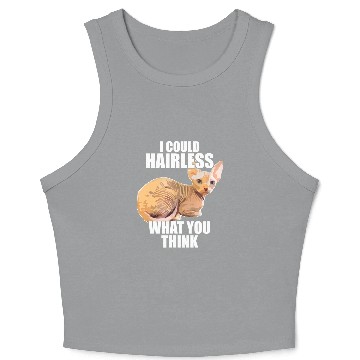 Discover Hairless Cat Sphynx Cat Pun Meme Crop Tank Top