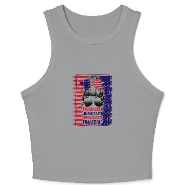 Discover Unmasked Unmuzzled Unvaccinated Unafraid Crop Tank Top