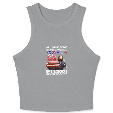 Discover Never Forget 9-11-2001 20th Anniversary Firefighters Crop Tank Top