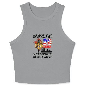 Discover Never Forget 9-11-2001 20th Anniversary Firefighters Crop Tank Top