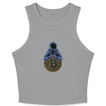 Discover Bitcoin Astronaut moon universe Crop Tank Top