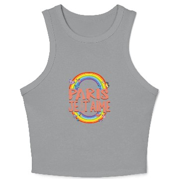 Discover Paris je t'aime I Love Eiffel Tower Crop Tank Top