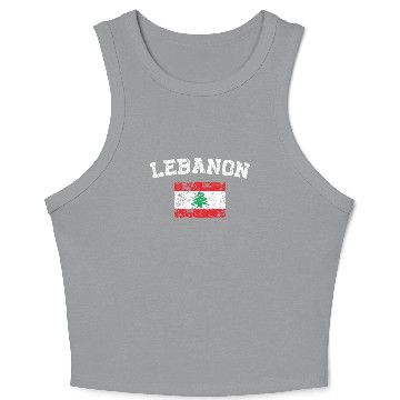 Discover Vintage Flag Lebanon Crop Tank Top