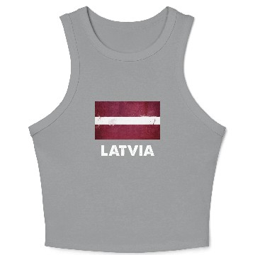 Discover Latvia Flag Crop Tank Top