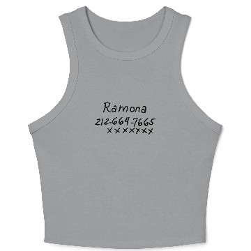Discover Scott Pilgrim - Ramona Flowers Phone Number Crop Tank Top