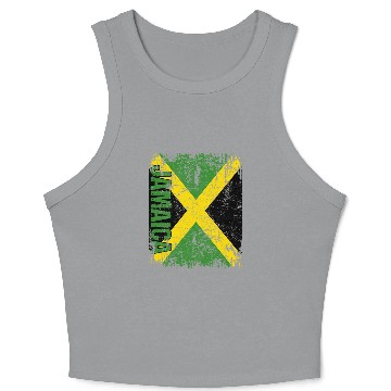 Discover Jamaican Flag Vintage Distressed Crop Tank Top