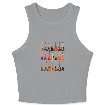Discover Cute Guitar Rock N Roll Musical Instruments Crop Tank Top