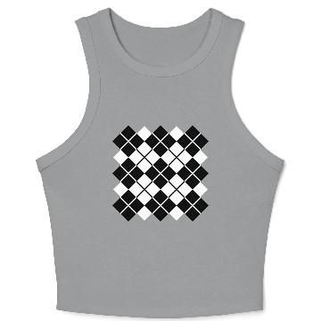 Discover Argyle in Black and White Crop Tank Top
