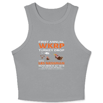 Discover First Anual WKRP Turkey Drop with Les Ness Crop Tank Top