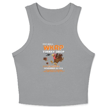 Discover Thankgiving First Annual WKRP Turkey drop with les Crop Tank Top