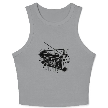 Discover Radio cassette recorder graffiti Crop Tank Top
