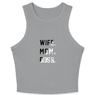 Discover Wife Mom Boss Crop Tank Top