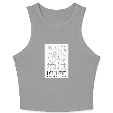 Discover Eras Tour T Drawing Black And White 1572 Crop Tank Top