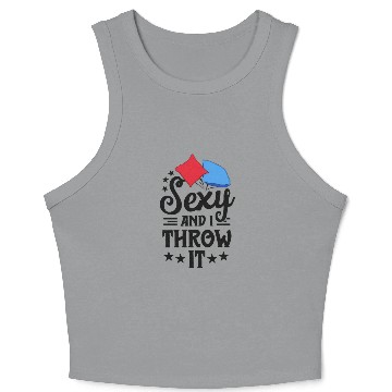 Discover Corn Star Cornhole Crop Tank Top Funny BBQ Cornhole Crop Tank Top