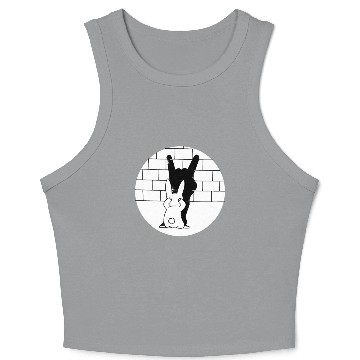 Discover Funny Rabbit Rock and Roll Hand Shadow Crop Tank Top