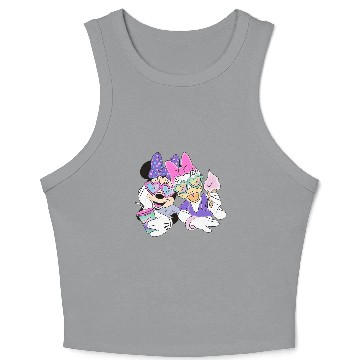 Discover Disney Minnie Mouse and Daisy Blue Small Hawaiians Crop Tank Top