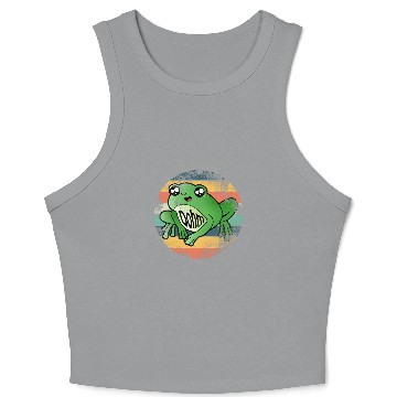 Discover Frog Gift Colourful frog outfit amphibian toad comic Crop Tank Top